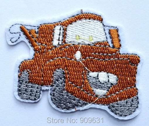 Free shipping engerneering tow truck embroidery iron on patch clothes