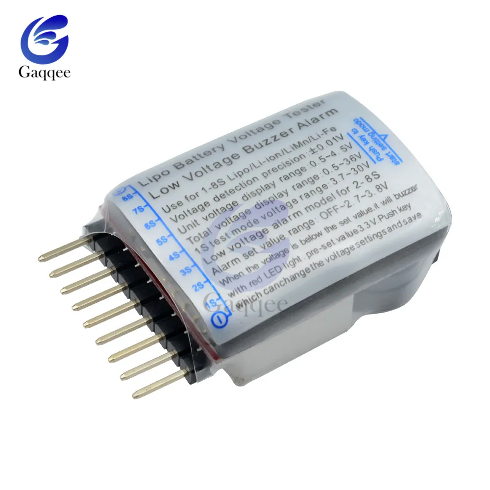 Цифровой 2 в 1 низкий зуммер сигнализация 1S 8S Lipo/li ion/Fe RC батарея для лодки