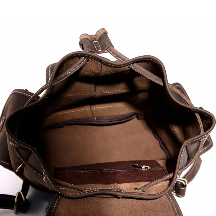 Luufan, винтажный кожаный мужской рюкзак crazy horse, толстый, из натуральной коровьей кожи, женский рюкзак, большая емкость, дорожная сумка, школьный рюкзак