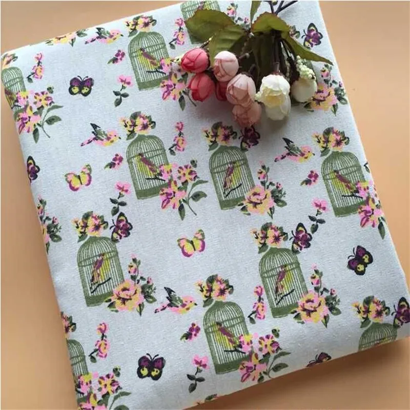 

Butterfly Printed Canvas Fabric Cotton Linen Quilting FabricWoven Telas Sewing Material For Handmade Home Textile Pillowcase