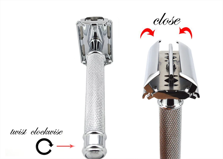 Dscosmetic Безопасная бритва для мужчин с двойным лезвием, Классическая Парикмахерская бритва из меди и металла