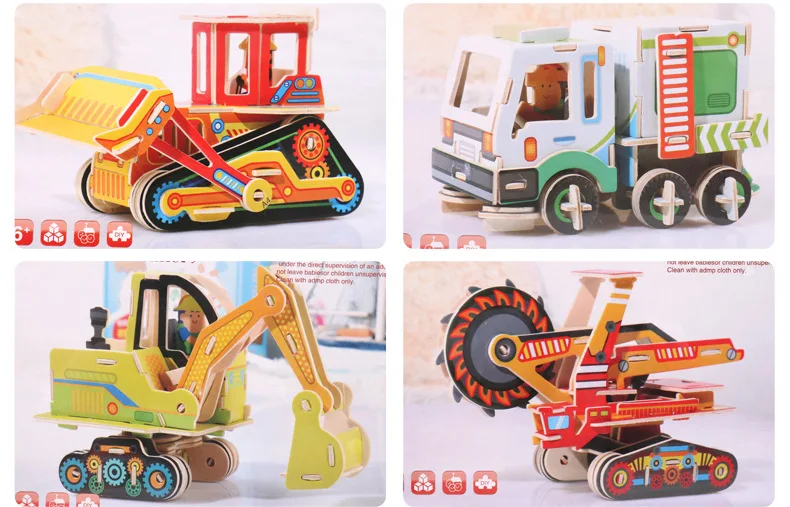 Деревянная детская игрушка DIY деревянная головоломка модель транспортного средства строительство головоломка игра сборка Обучающие игрушки, подарки для детей