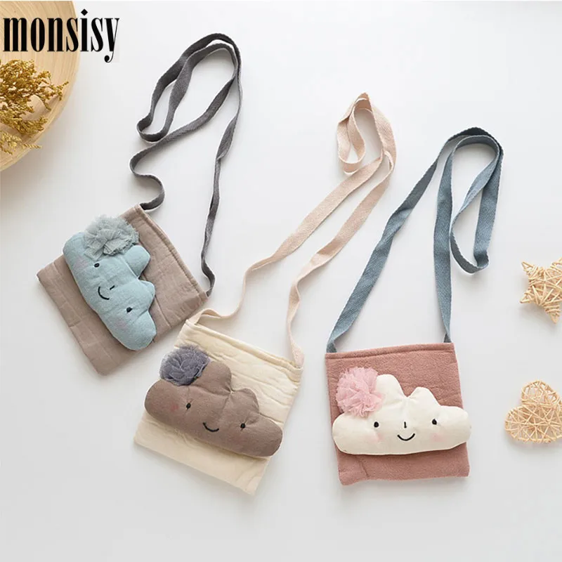 

Monsisy 2019 Children Coin Purse Handbags Wallet Cotton Crossbody Bags Cartoon Kawaii Cloud Shoulder Bags Fashion Handbags Bolsa