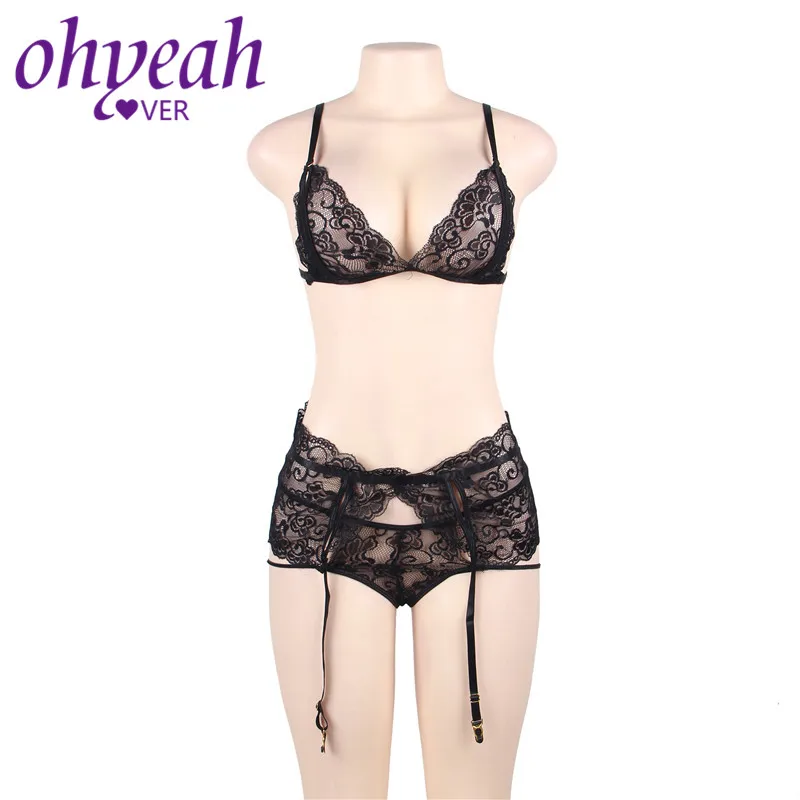 Ohyeahlover женские кружевные открытые комплекты с бюстгальтером со стрингами +
