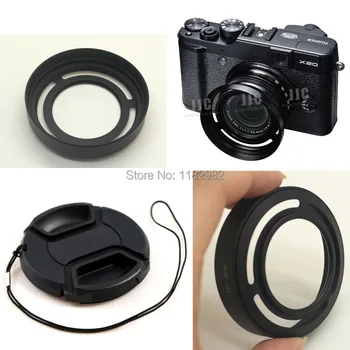 

3in 1 Free Shipping LH-X10 Metal Lens Hood + Adapter Ring +58MM lens cap For Fujifilm Fuji X10 Replace LH-X10 Black