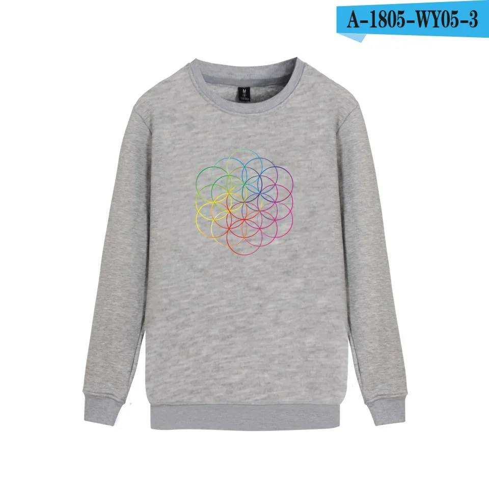Популярные рок группа Coldplay мужская Толстовка пуловер с капюшоном и Рокки Coldplay Новое поступление монолитным одежда 4XL - Цвет: Gray