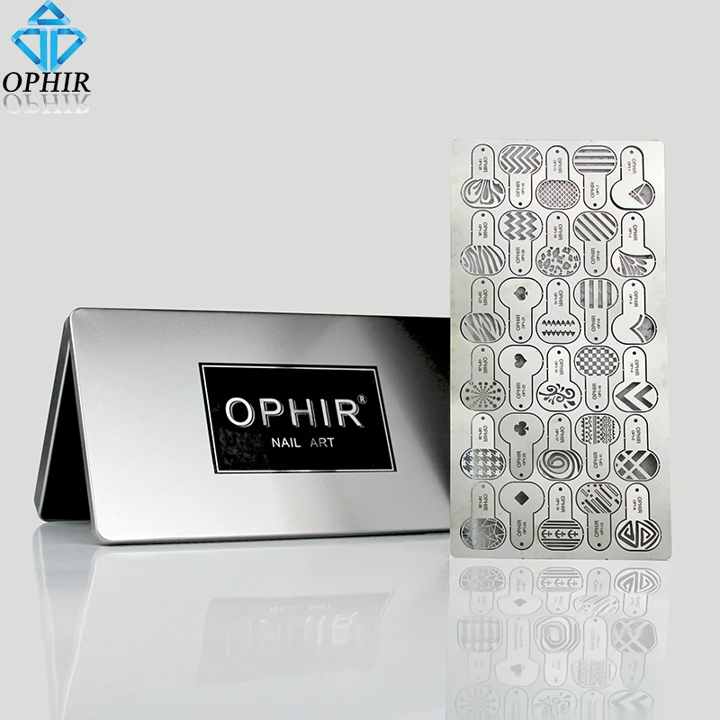 

OPHIR Re-usable Metallic Airbrush Nail Stencil Geometrical Pattern Flowers Star Moon Templates Nail Tool for Airbrush Nail Paint