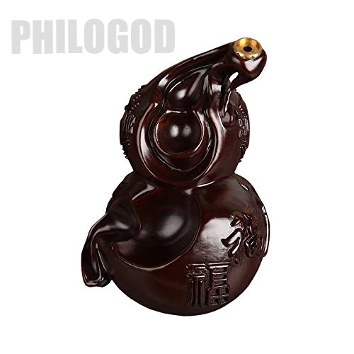 

PHILOGOD Gourd Rosewood Backflow Cone Incense Burner/Holder Craft Gift 30%off