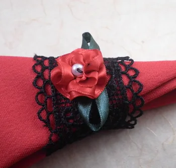

lace rose napkin rings, napkin holder,