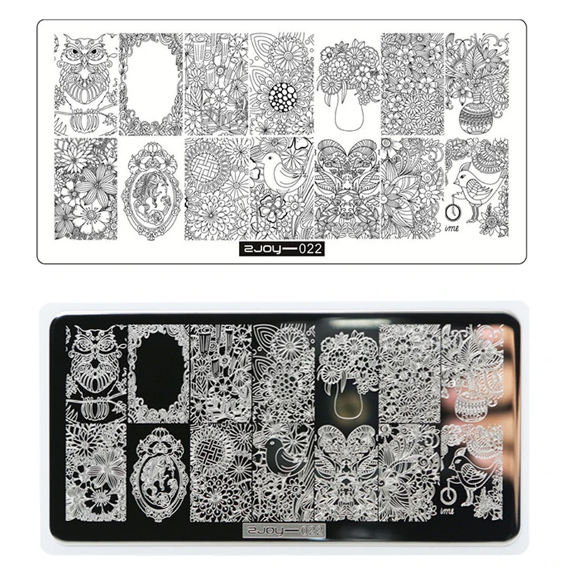 

ZJOY Pretty Floral Nail Art Decoration DIY Manicure Stamping Printing Plate Image Stamps Transfer Stamping Plate Stencil #022