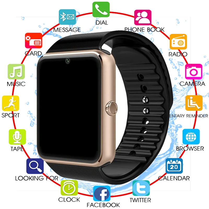  Bluetooth Smart Watch Men GT08 With Touch Screen Big Battery Support TF Sim Card Camera For IOS iPh - 32978696437