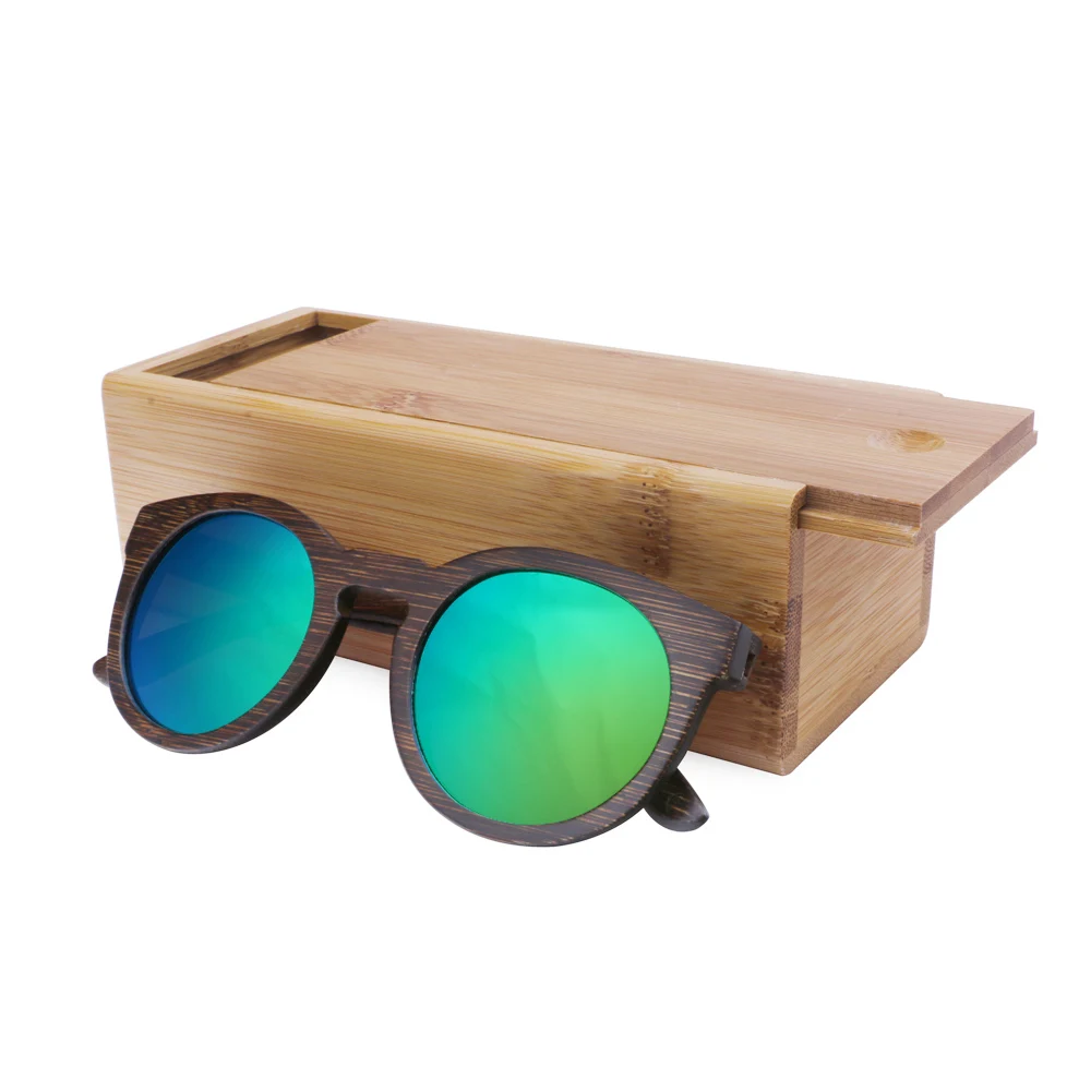 BerWer New Round Top bamboo sunglasses Brand Sunglasses Women Retro Designer wooden sunglasses men/women coach sunglasses Sunglasses