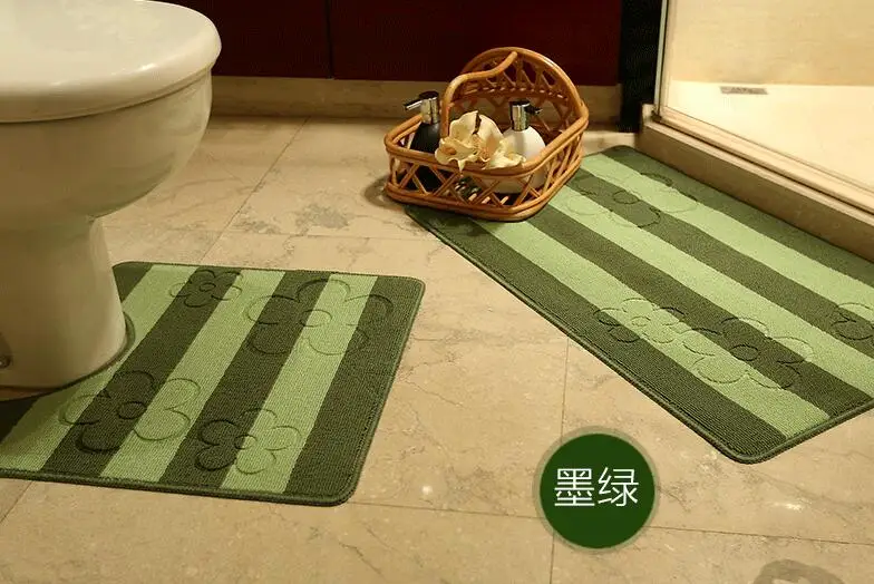 2 шт./компл. Противоскользящие коврики для ванной дверной коврик для входной двери коврик для туалета - Цвет: Зеленый