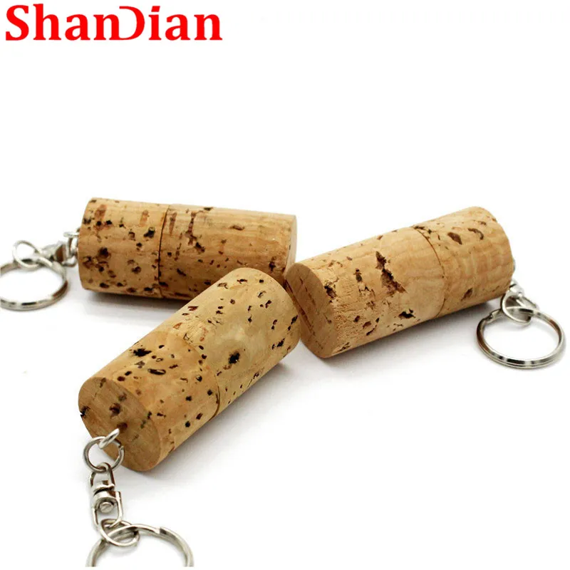

SHANDIAN Wooden cork USB flash drive wood bottle plug pendrive 4G 8GB 16GB 32GB 64GB pen drive personality logo customized