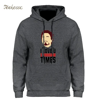 

Iron Man Hoodies Super Hero Sweatshirt Men 2019 Winter Autumn I Love You 3000 StreetwearTony Stark The Avengers Hooded Hoody