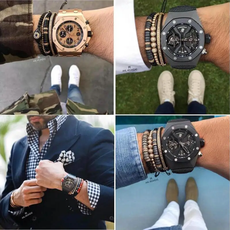 

Anil Arjandas Men bracelet Pave Black CZ Zircon Connector Coconut Shell Bead Masculina Braiding Macrame Bangle Bilekli Jewelry