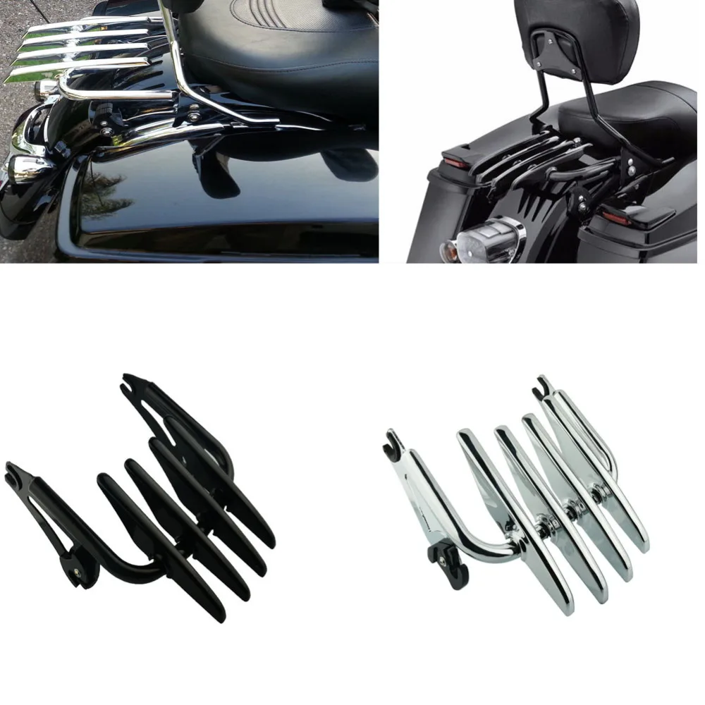 Хромированный съемный двухуровневый стелс багажник для Harley Touring Road King Street Electra Glide