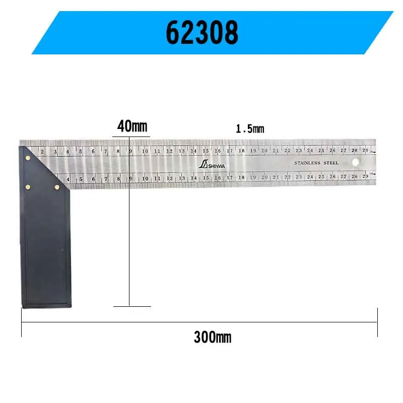 SHINWA Пингвин квадратная линейка 90 градусов нержавеющая сталь Поворотная линейка утолщенная Высокая точность многофункциональная линейка