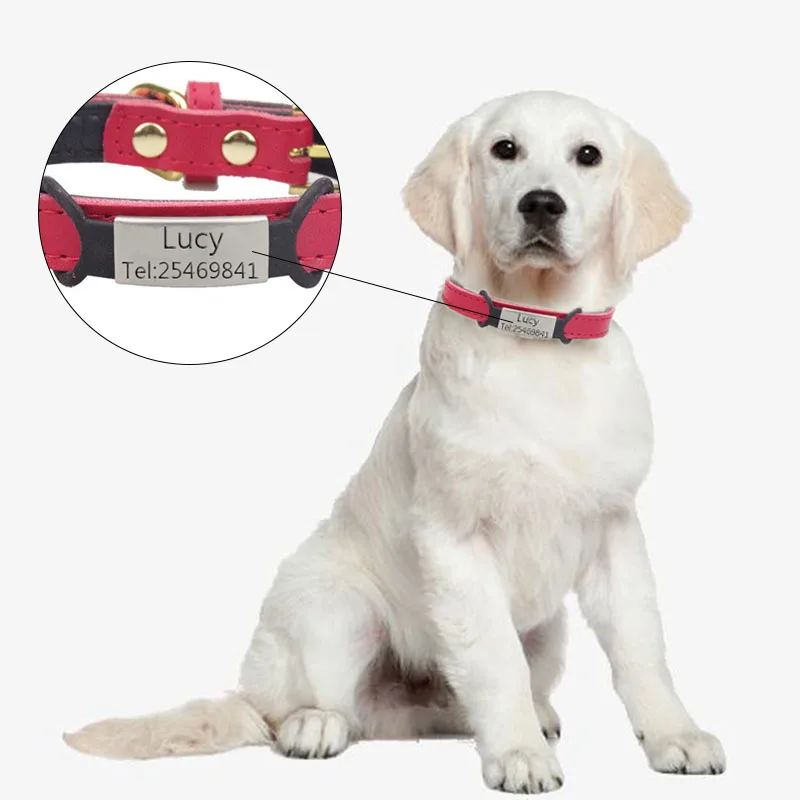 

Personalized Customized Dog ID Tag Engraving Pet Cat Name Tags Pendant Nameplate Dog Collar Accessories Pet TEL Metal Custom