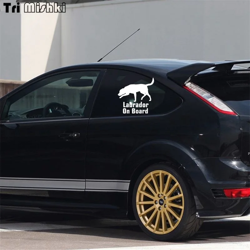 Tri Mishki HZX340# 15*15.2см labrador on board лабрадор в машине виниловые наклейки на авто наклейка