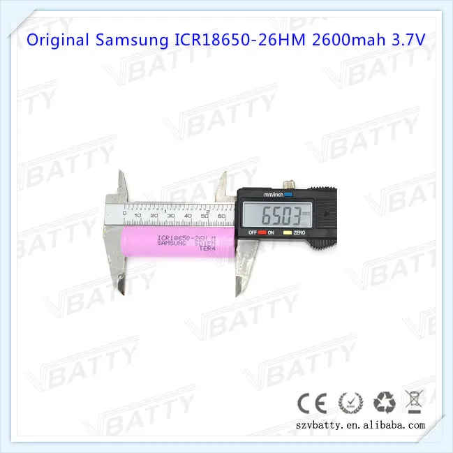 100% оригинал для Samsung ICR18650 26HM 18650 2600 мАч 3 7 В литий ионный аккумулятор с плоским
