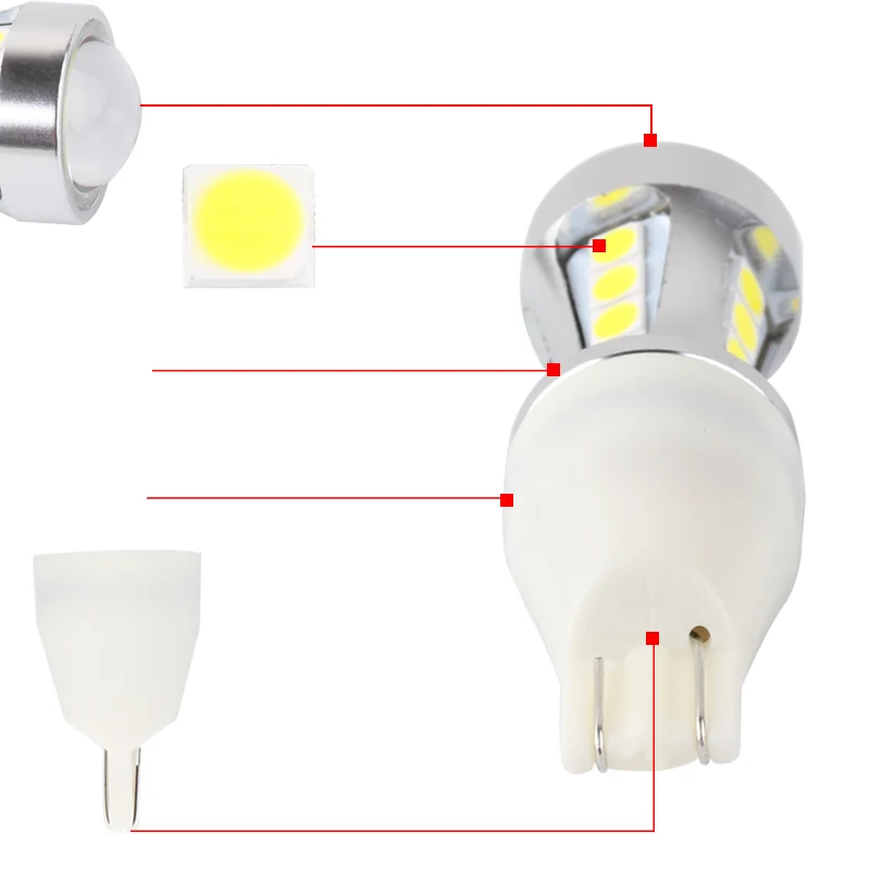 1 шт. W16W Светодиодная лампа Canbus No Error T15 Led 1000LM клиновидная подсветка заднего хода 18 шт. 3030 чипов автомобильный светильник, автомобильная лампа белого цвета 6000K 12V