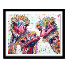 Fai Da Te diamante 5D di Diamante Del Ricamo di Struzzo Tre Fratelli Disegni E Schemi Per Puntocroce Floreale Decorazione di Strass Kit