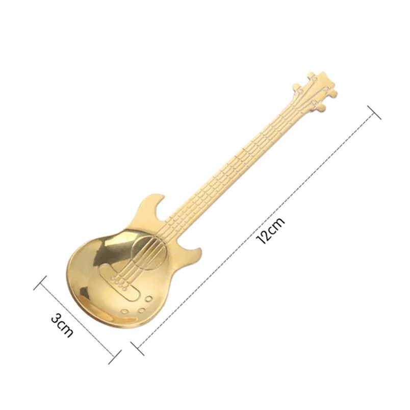 Stainless Steel Guitar Spoons Coffee Spoons Rainbow Coffee Tea Spoon Flatware Drinking Tools gift creative hot sale #4d04 (2)