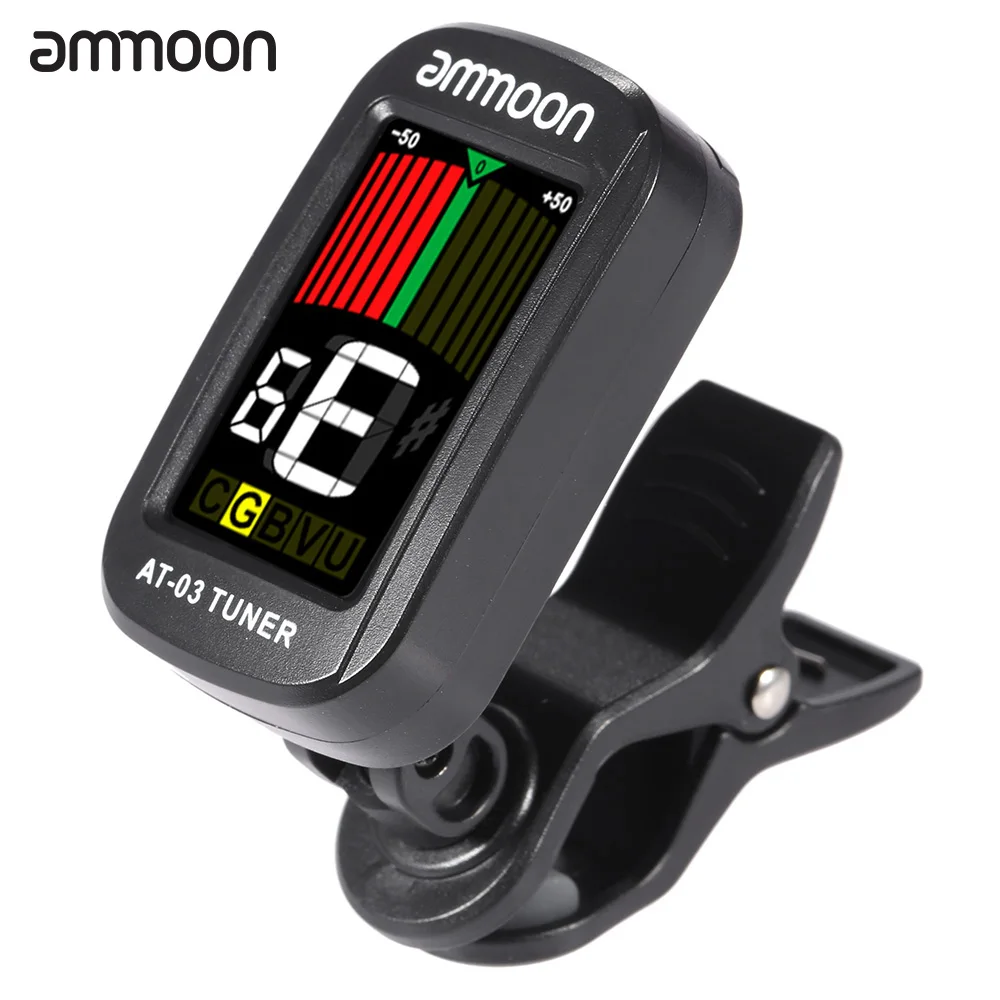 

ammoon AT-03 Guitar Tuner Color LCD Screen 360 Rotatable for Guitar Bass Violin Chromatic Ukulele Universal