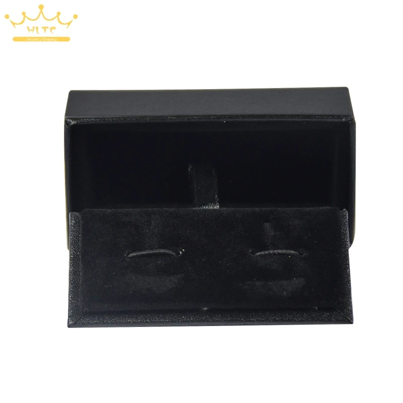 Высокое качество 60 шт. черная искусственная кожа мужские ювелирные запонки коробка подарок набор контейнеров для хранения манжета ссылка дисплей коробка держатель