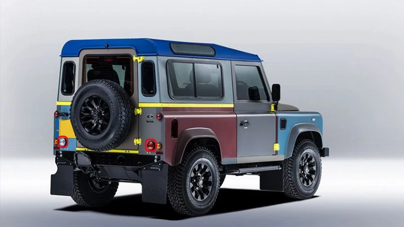 Для Land Rover Defender 2001- кабрио 90-16 обновленная Светодиодная лампа 95 мм круглый задний противотуманный задний резервный светильник 2 шт. дымовая прозрачная лампа