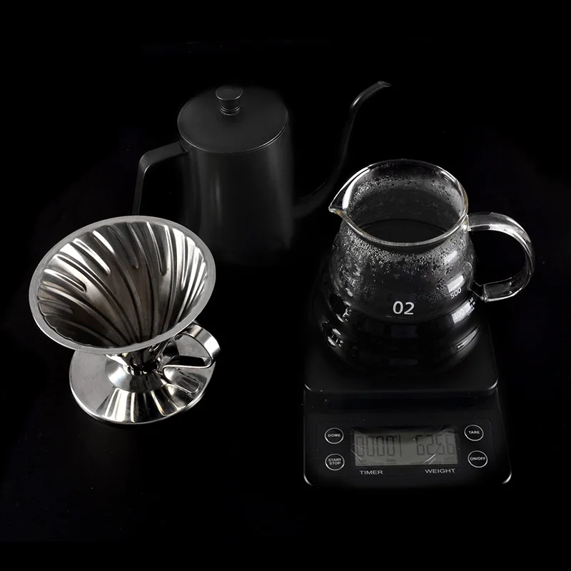 Goede FeiC 1pc rvs koffie druppelaar hario stijl V60 1 4cups voor barista