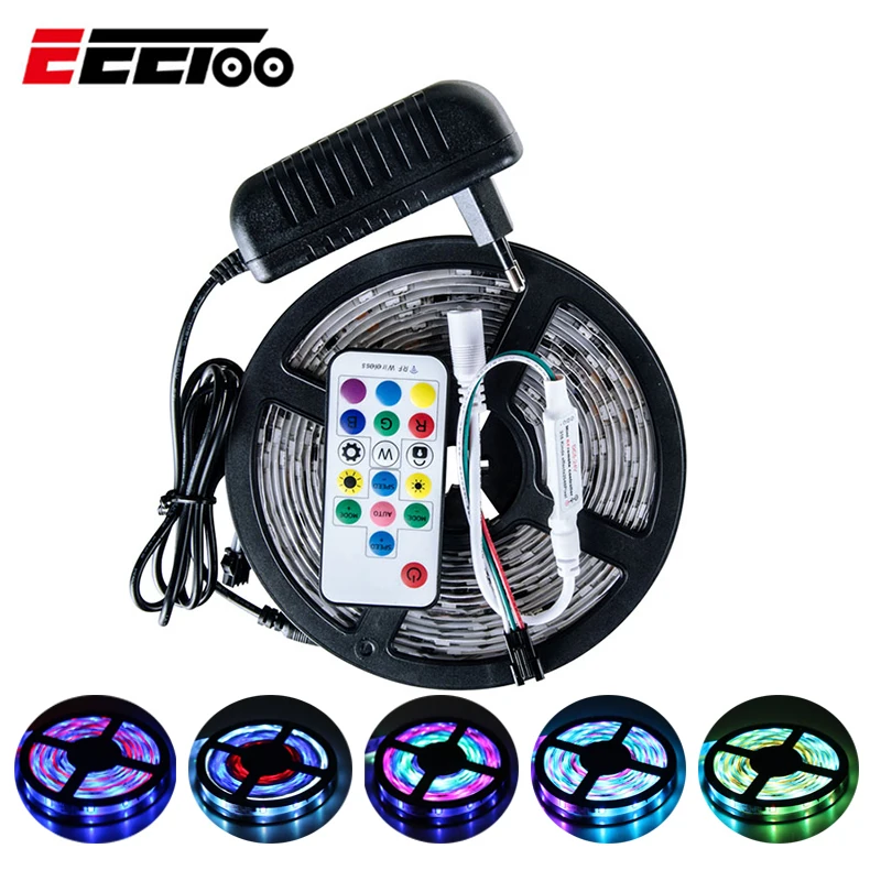 EeeToo 2811 Светодиодная лента 5 в 5050RGB Водонепроницаемая индивидуально Адресуемая e 30