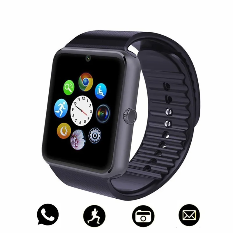SIAJE Bluetooth Смарт-часы для мужчин GT08 с сенсорным экраном большая батарея поддержка TF