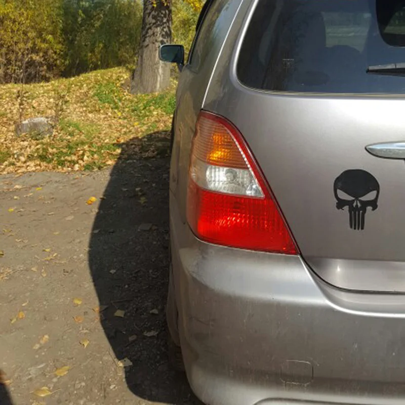 9-5-14CM-PUNISHER-Skull-Film-Classic-Car-Stickers-Motorcycle-Decals-Car-Accessories-Black-Silver-C2 (5)