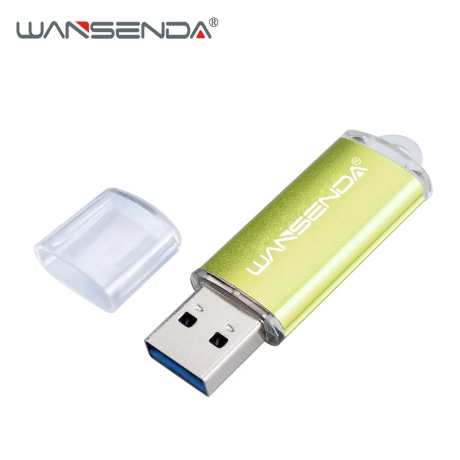 WANSENDA USB 3,0 высокоскоростной Usb флеш-накопитель 4 ГБ 8 ГБ 16 ГБ 32 ГБ 64 ГБ 128 ГБ 256 Гб флешки USB флешки 3,0 диск памяти - Цвет: Зеленый