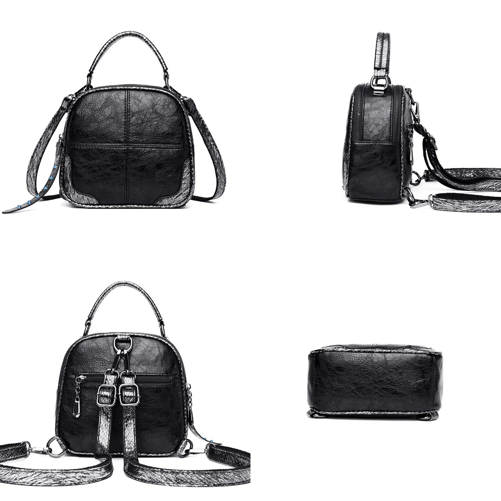 Женский Многофункциональный модный мини-рюкзак с двойным карманом на молнии, женская сумка через плечо, сумка для рук