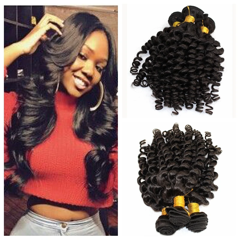 

Fumi Hair 3pcs/lot 7A Quality Unprocessed Virgin Bouncy Nigerian Aunty Funmi Curl Hair Weft Romance Spiral Curly Weave Extension
