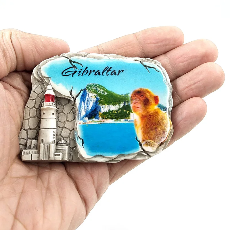 Магнит на холодильник для путешествий в Gibraltar, сувенир для детей, наклейки из смолы для туризма на холодильник, магнитная декоративная фигурка для дома