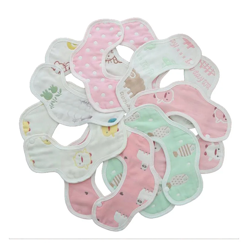 Babador do Bebê Toalha para Meninos Bavoir Babadores Infantil Saliva Meninas Recém-nascidas Baberos Bebes Bib Algodão 6 Camadas 10pcs 5 Babadores e paninhos de boca