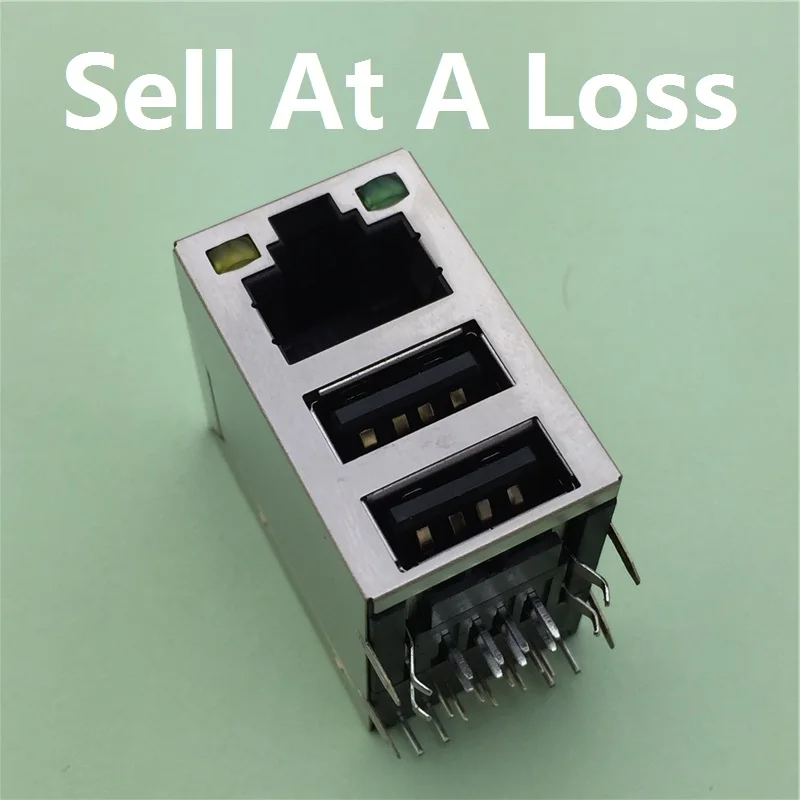 

1pcs G40 USB + RJ45 Ethernet Cable Female Socket Connector With 2 LED Data Connection Interface Charging Free Shipping