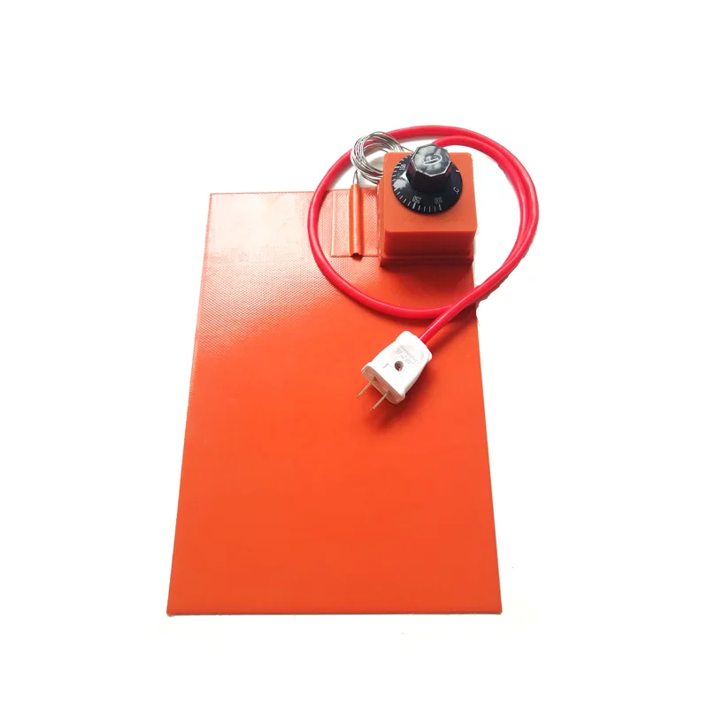 

220v 120w 200*300*1.5mm silicone heater for mobile phone dial thermostat on pad 1000mm lead wire out from left corner of 200mm