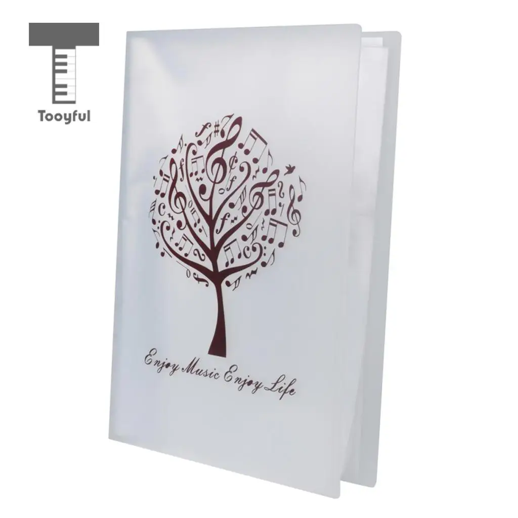 Tooyful A4 Size Big Storage Holder Music Score Folder for Arts Department Students Teachers Musical Note the Tree White