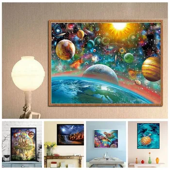 

Frameless Scenic Wonderland Universe 5D DIY Diamond Painting Cross Stitch Craft Kit Paint By Number Kits For Adults Kids