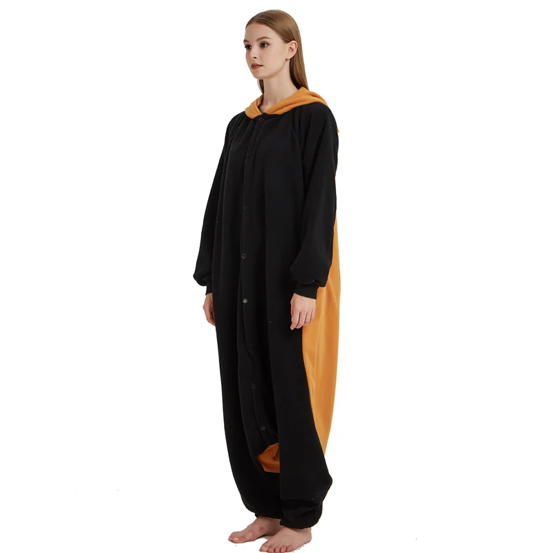 Women Onesie Raccoon Pajama Funny Cute Animal Party Suit Unisex Adult Winter Brown Black Jumpsuit Warm Sleep Wear Couple Pyjamas (2)