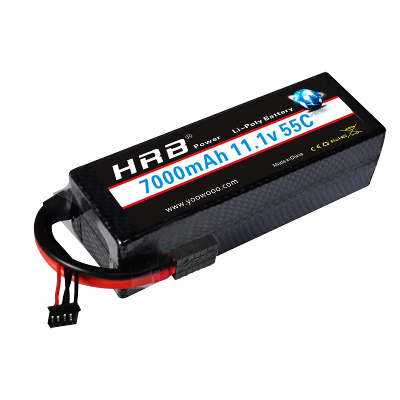 HRB-полимерным аккумулятором RC Lipo 7,4 V 11,1 V 14,8 V 7000 мА/ч, 55C Max 110C 2S2P 3S2P 4S2P Жесткий Чехол для Traxxas RC 1/10 автомобиль грузовик монстр