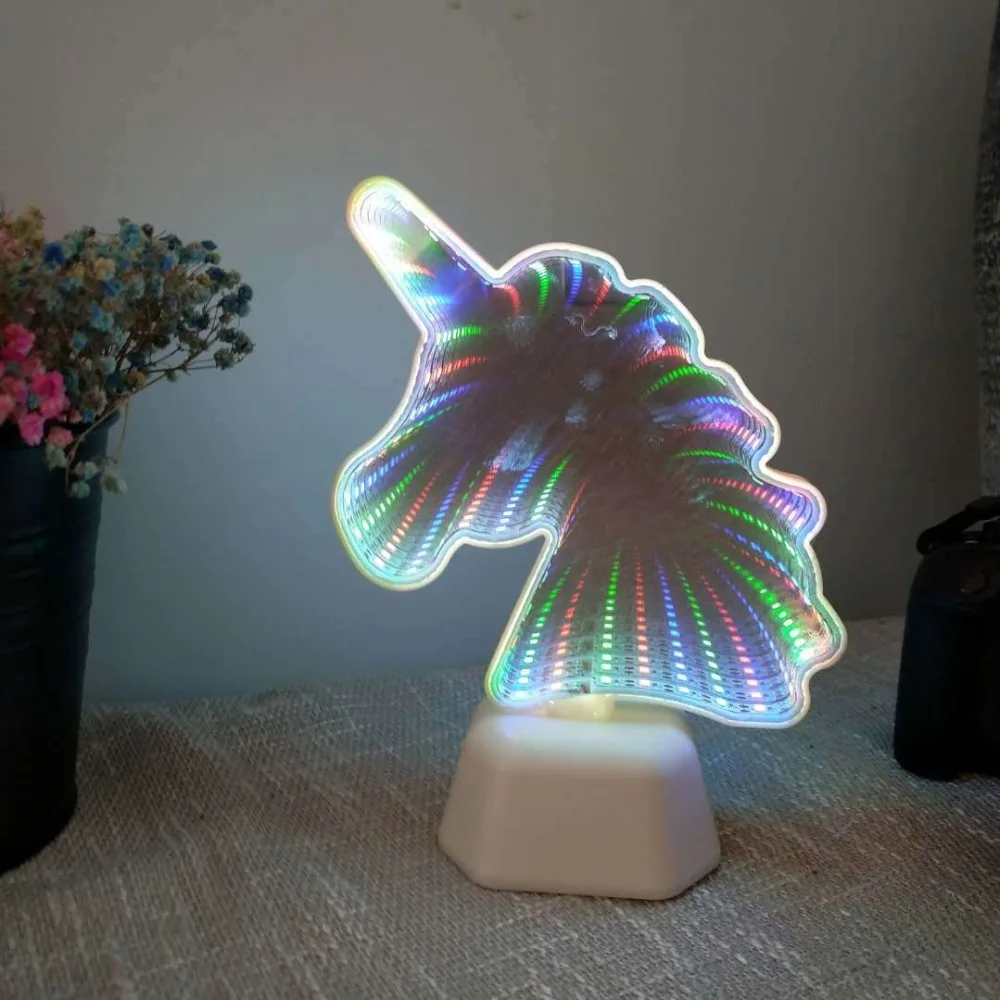 3D Pineapple Led Infinity Tunnel Night Lamp Mirror Tunnel Light LED Home Decoration Sign Cool Tabletop for Bedroom Lighting (4)