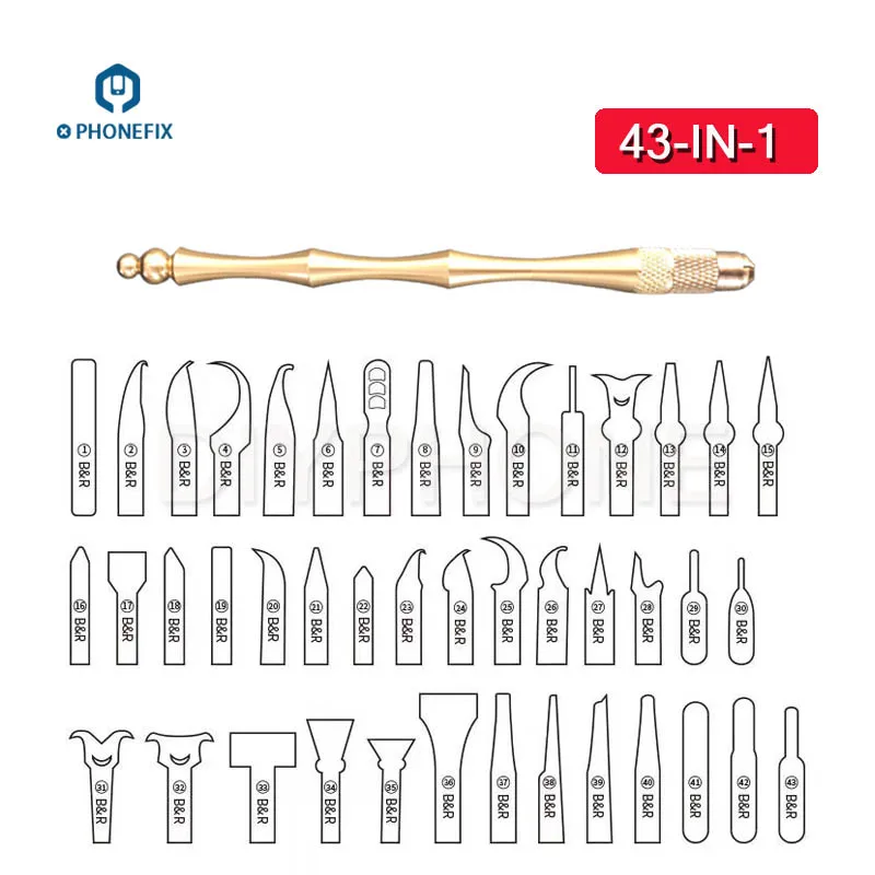 Набор инструментов для удаления чипа PHONEFIX 43 в 1 комплект лезвий ремонта HDD NAND PCB