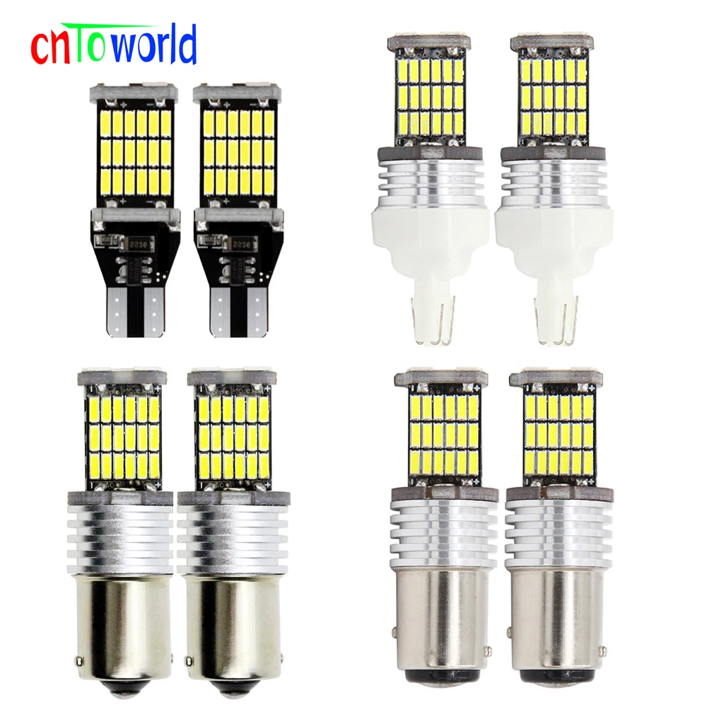 4 X 6000K White 1157 3528 Chip 60 SMD LED Tail Brake Backup Reverse Light Bulbs
