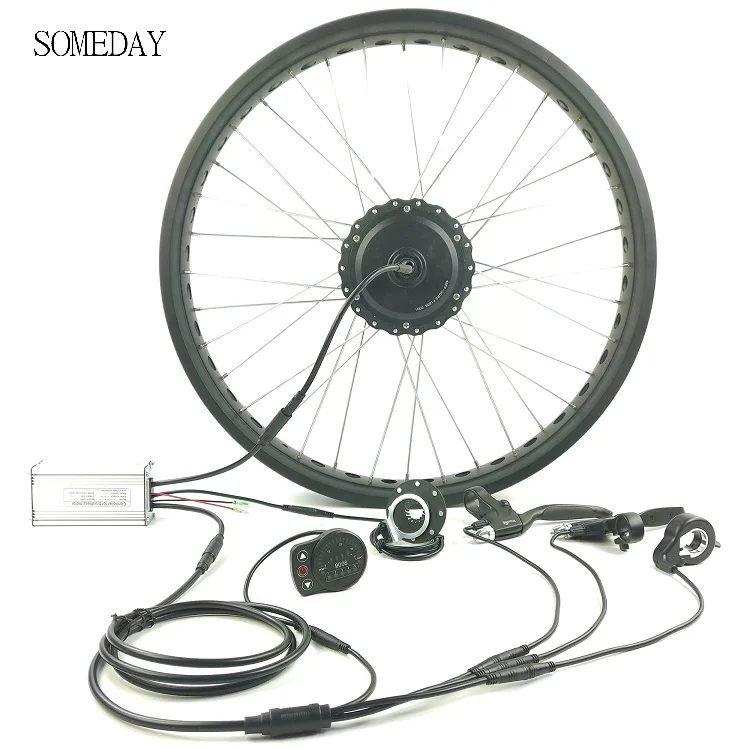 

SOMEDAY Electric Bicycle 36V/48V 500W snowbike whole waterproof cable front wheel gear hub motor with LED900S display